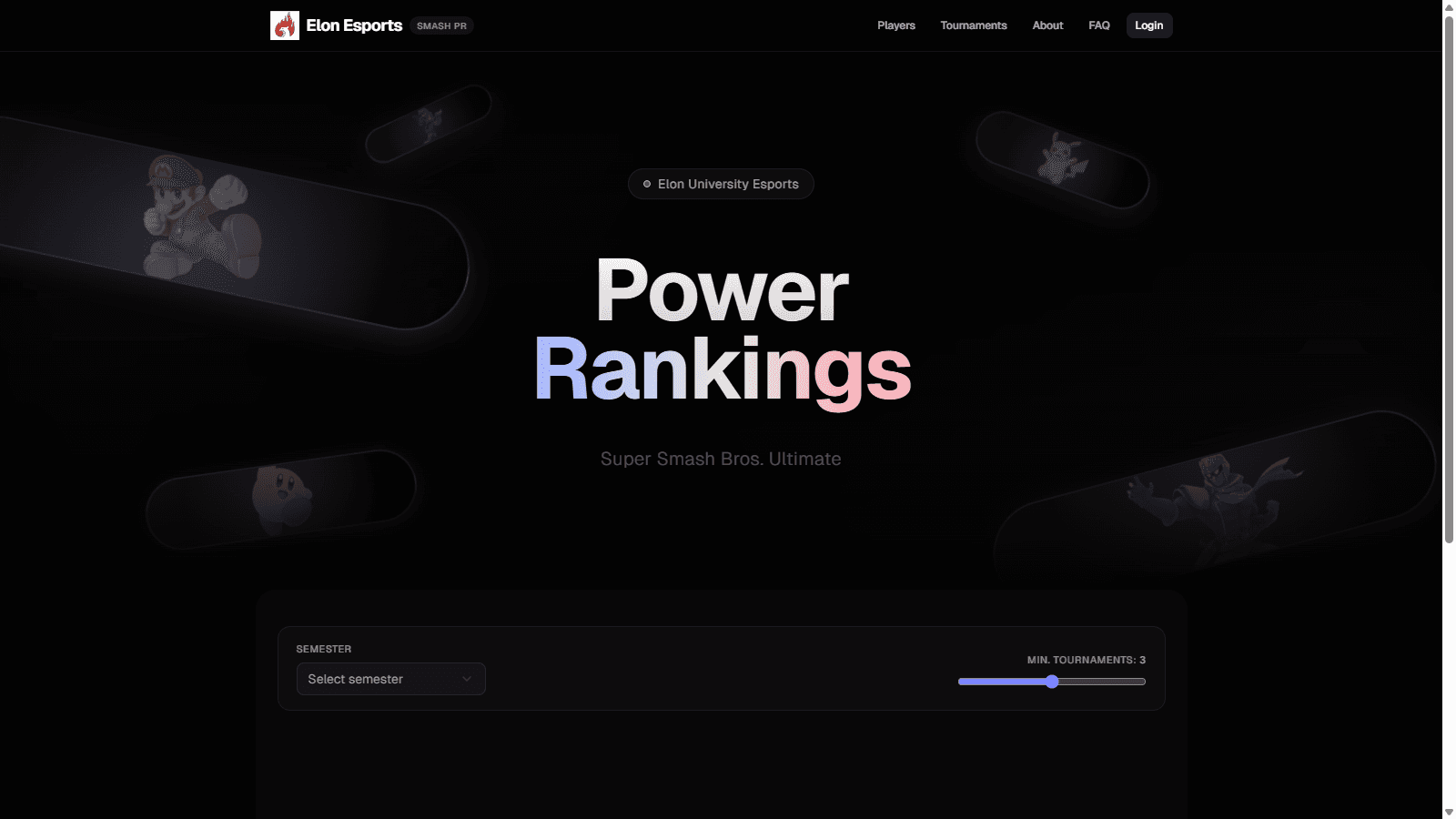 Elon Esports SSBU Power Rankings